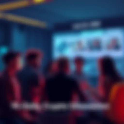 A group of crypto enthusiasts chatting online about market trends and tips.