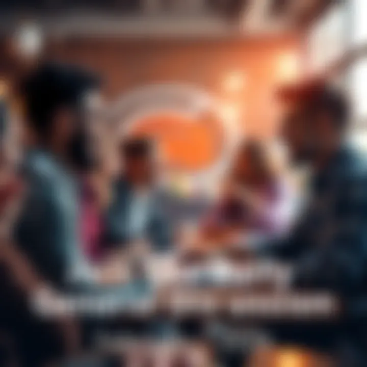 People engaging in a lively discussion with donuts and coffee in view