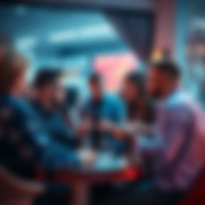 People engaging in a lively discussion about trading ideas and events in a chat setting