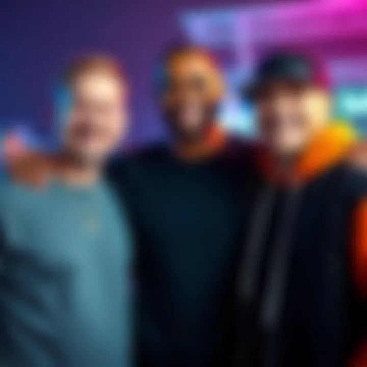 Damon, LeBron, and Eminem Together Matt Damon, LeBron James, and Eminem posing together with smiles, representing their collaboration in a new venture