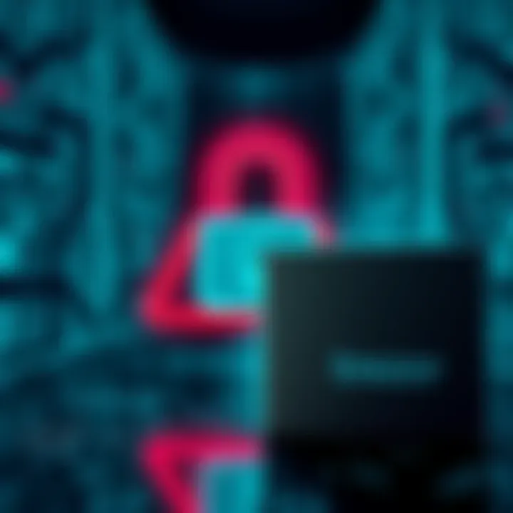 A warning symbol with a digital lock and a shipping box to represent the data breach affecting Trezor buyers