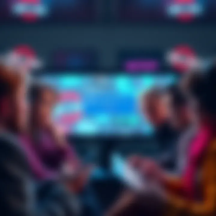 A group of people looking frustrated while using their devices, with the DD ad displayed on the screens showing an error message for bonuses.