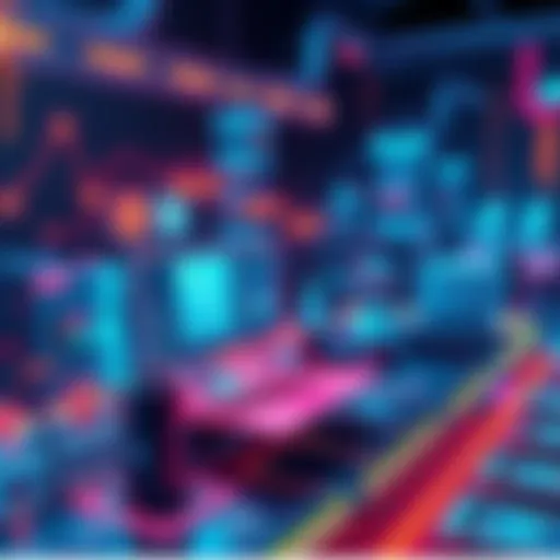 A visual representation of a decentralized gig economy platform featuring digital services, smart contracts, and instant payouts on the Solana blockchain.