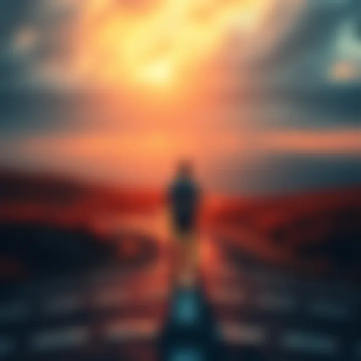 Decision Making A person standing at a crossroads, contemplating different paths to choose from.