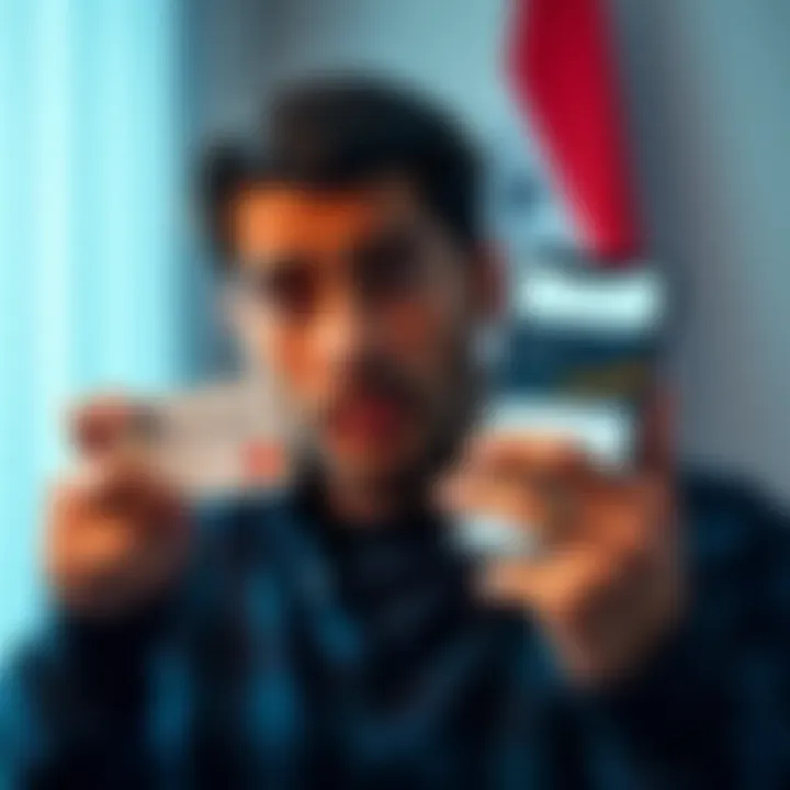 A person looking worried while holding a declined credit card and a smartphone showing a financial app