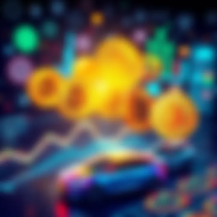 Declining Crypto Hype A graphic showing declining cryptocurrency symbols with a background of technology icons like AI and electric vehicles.