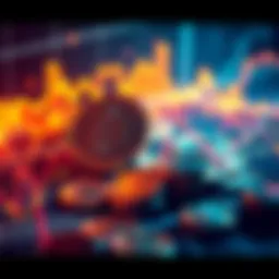 Declining Cryptocurrency Market Graph showing decline in cryptocurrency values with digital coins fading away in the background