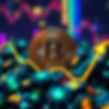 Declining Crypto Market A visual representation of a downward trend in cryptocurrency, featuring a Bitcoin symbol and fading NFT icons, symbolizing reduced interest and investment in crypto.