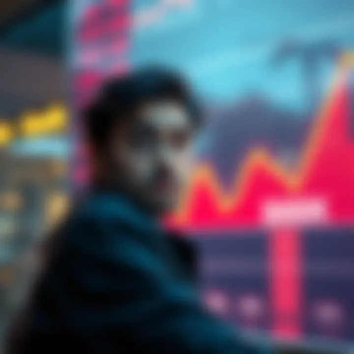 A person looking worriedly at a financial chart showing a downward trend, symbolizing the negative shift in perception of $60K.