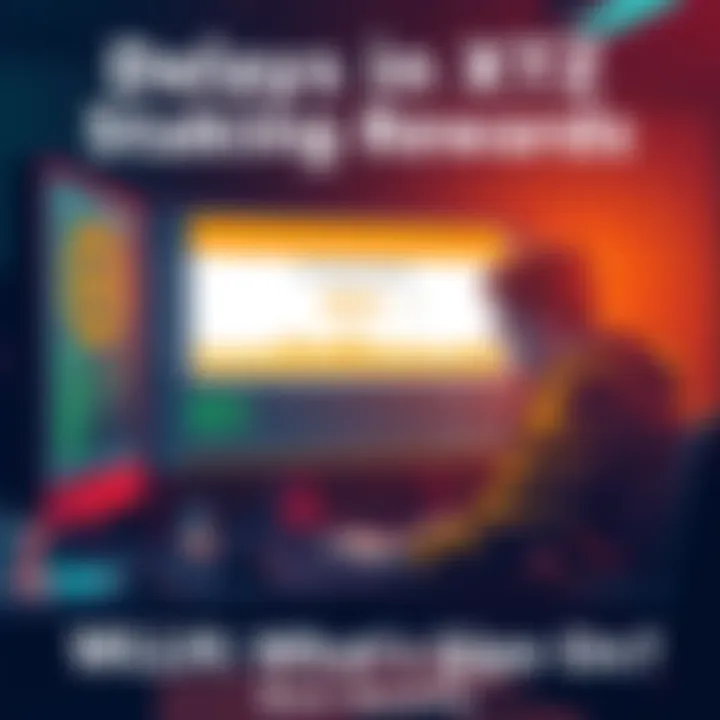 A worried user looking at a computer screen showing a delay in XTZ staking rewards on Kiln with Ledger