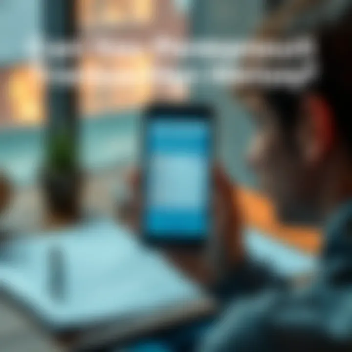 A person looking at a smartphone screen with the Revolut app open, concerned about transaction history, surrounded by paper and a pen, expressing anxiety.
