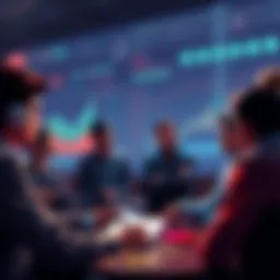 People discussing missing DG tokens with charts and graphs in the background