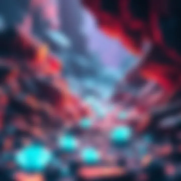 Diamond Spawning Area A vibrant scene showing a rocky area with sparkling diamonds appearing on the ground as players collect them.