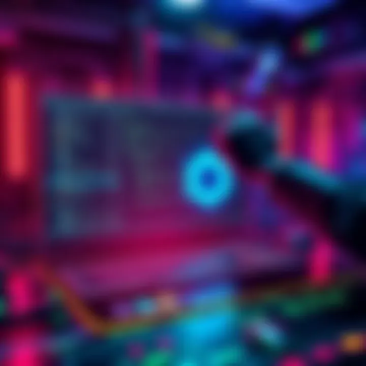 A visually engaging depiction of a user setting up Digibyte Core on a Linux Mint system, highlighting executable files and node operation