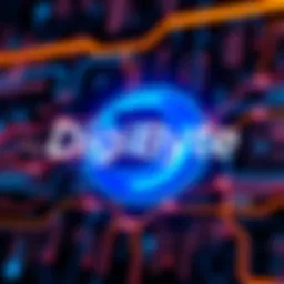 DigiByte logo with a digital background representing cryptocurrency.