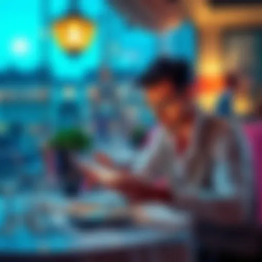 A diner at a hotel restaurant in Paris checking a bill with added charges for using a non-EU credit card