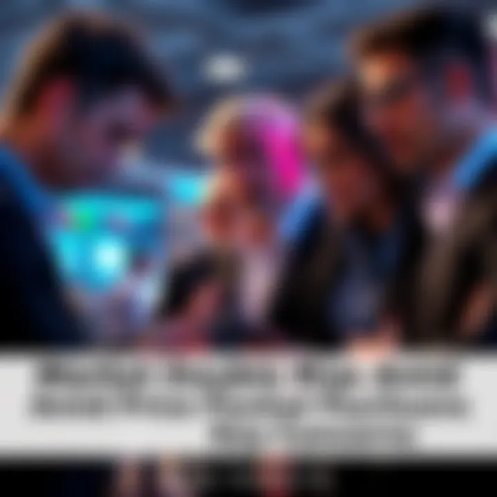 Investors looking worried while discussing market fluctuations and possible scams