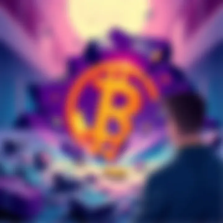 An illustration of a broken Pi symbol with a disappointed investor looking on