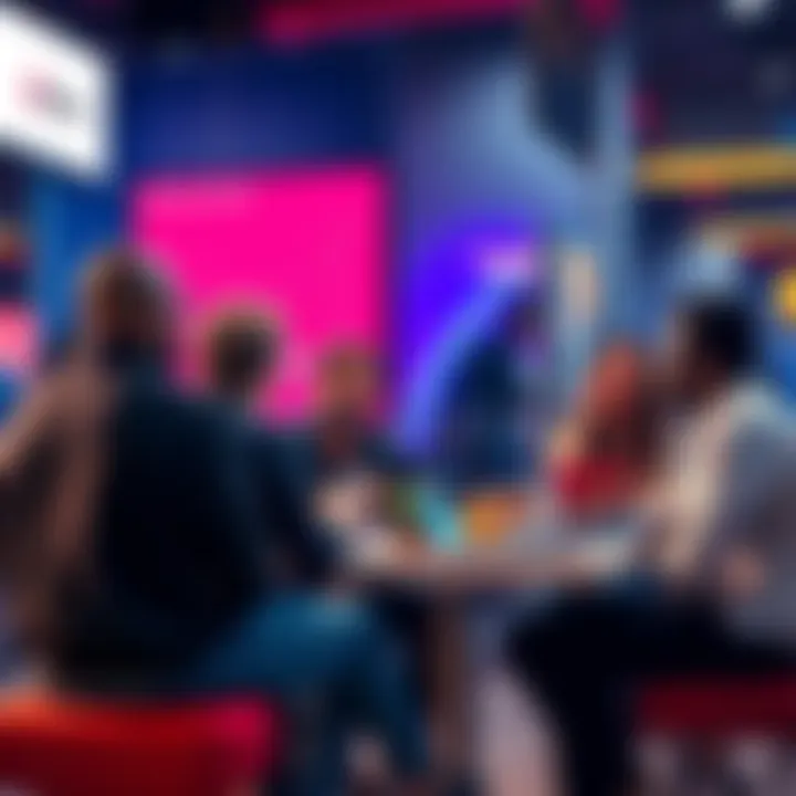 A group of people sharing their experiences about different asset exchange platforms in a casual setting.