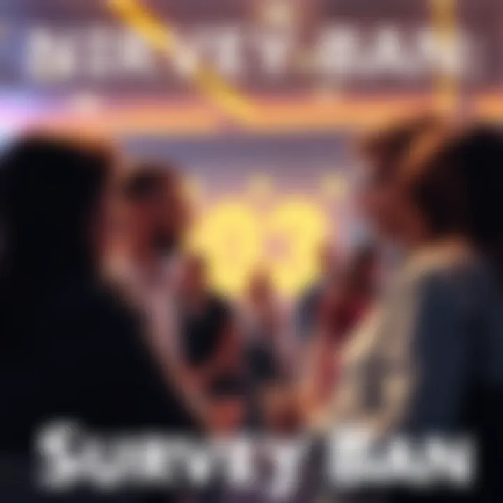 People engaging in a conversation about the necessity of a survey ban, with one person sharing their honest view.