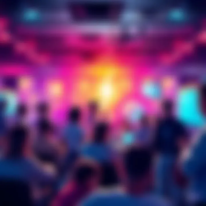 People engaging in discussions about current events and trading strategies with Lightning Network symbols