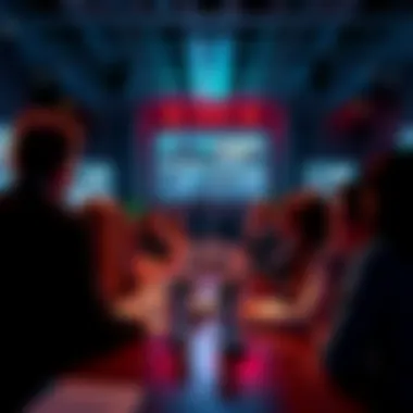 A group of people engaging in a lively discussion about current events in a digital forum setting, with comments and reactions displayed on screens.