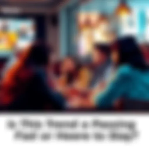 Group of people sharing their thoughts on current trends at a cafe.