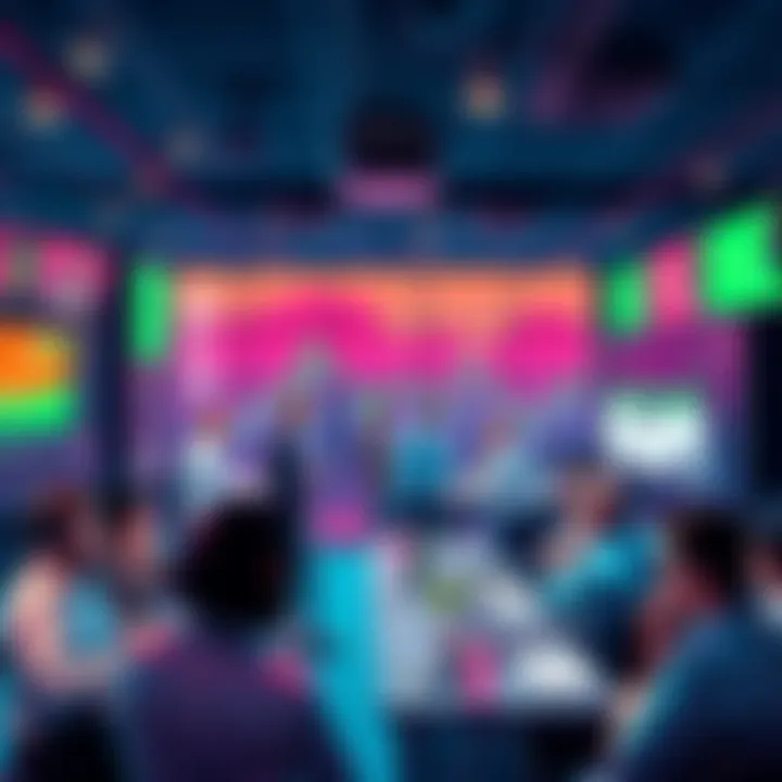A vibrant community of traders exchanging ideas and strategies
