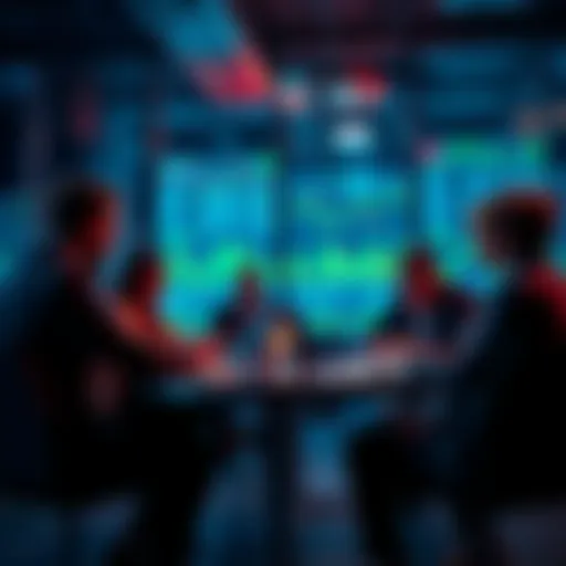 People engaging in a discussion about trading strategies and current events at a round table