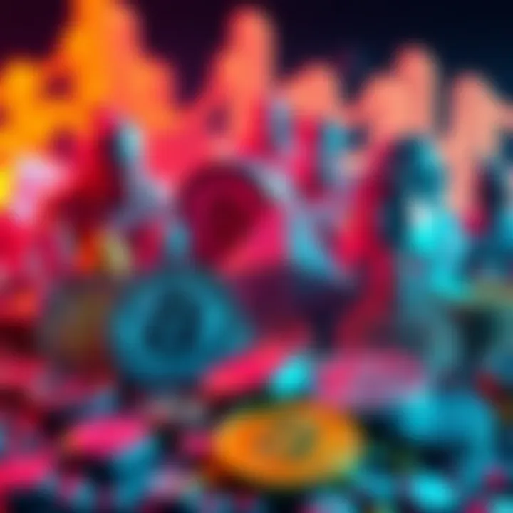 A visual representation of various cryptocurrencies symbolizing portfolio diversification, featuring icons of SUI, ALGO, and HBAR.