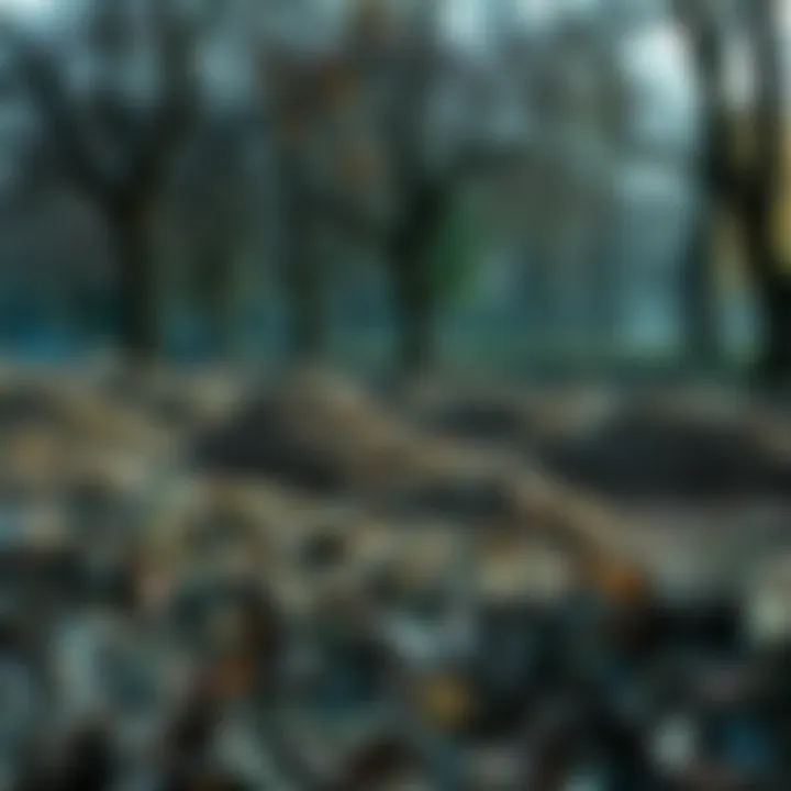 A park covered with dog waste, showing frustration from the community