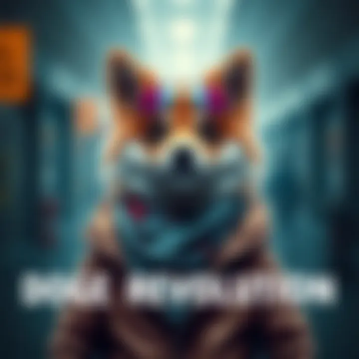 A stylish depiction of a Doge wearing trendy merchandise