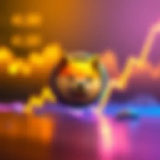 Dogecoin Price Surge A digital illustration showing the Dogecoin logo with an upward trending graph in the background, symbolizing a potential price increase.