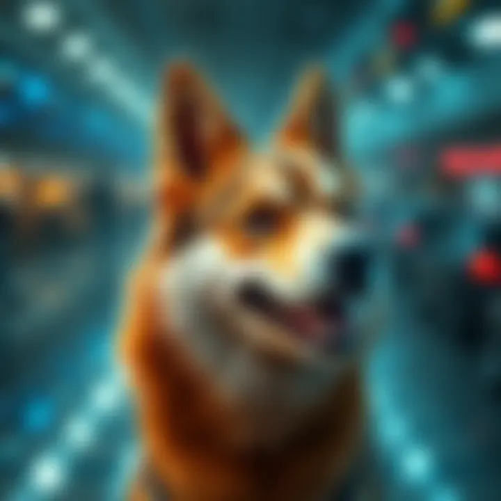 Visualization of Doge coin with a humorous twist for April Fools, symbolizing potential price surge