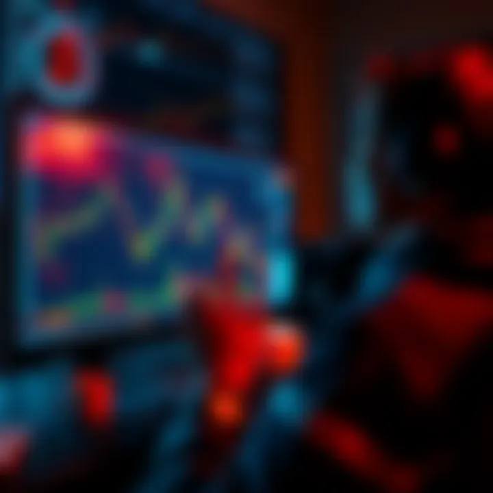 A person looking at a computer screen with cryptocurrency charts showing flat growth, symbolizing the struggle of investing during a stagnant market.