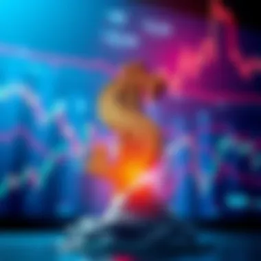 Dollar Rally Illustration Visual representation of a dollar symbol rising with stock market graphs in the background