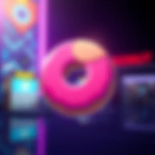 A vibrant logo of DONUT Coin with a donut illustration representing its unique appeal in the crypto market.