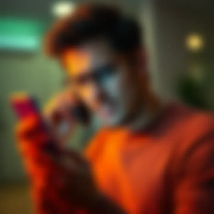 A person looking perplexed while holding a smartphone, depicting the experience of dropped calls after switching phone plans.