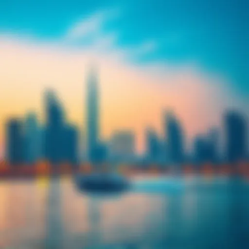 Dubai skyline with Crypto.com logo and symbols of cryptocurrency