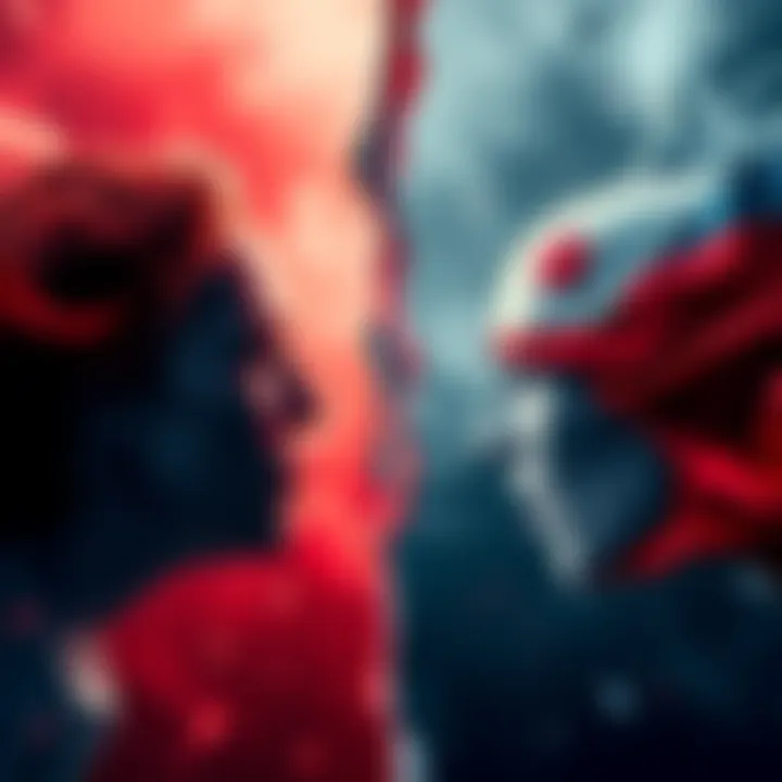 Dueling Perspectives: Left vs Right A visual representation of the ideological divide, featuring symbols of left and right politics in a dynamic split design.