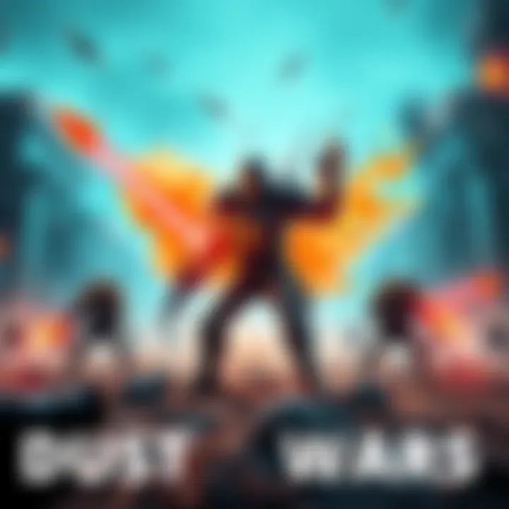 A digital battlefield with infield bosses representing dust attacks, impacting Bitcoin wallets and gameplay.
