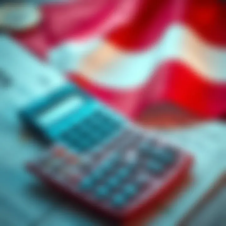 A concept image showing a calculator and financial documents with the Dutch flag in the background, symbolizing new tax regulations on unrealized gains.
