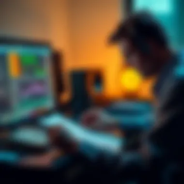 A person using a computer and paper to record Bitcoin private keys, representing early Bitcoin security techniques before hardware wallets.