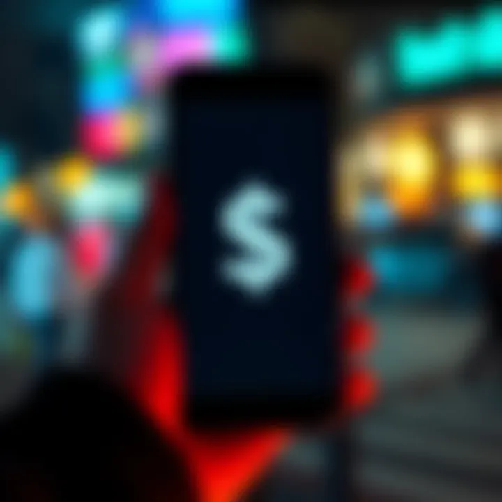 A person holding a smartphone with a dollar sign on the screen, representing earning money by downloading apps in the USA.