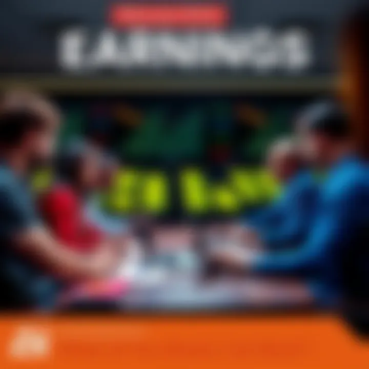 A group of people sitting around a table discussing their earnings from a financial opportunity, with notes and laptops in front of them.