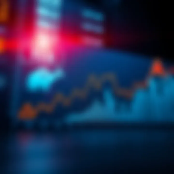 A chart showing stagnant economic growth over five years with declining trends and warning signs.