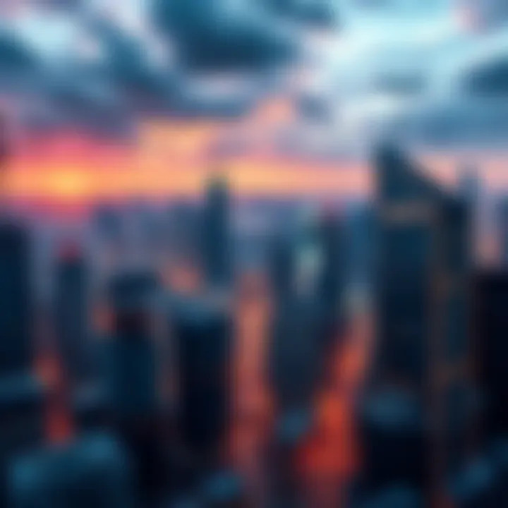 A vibrant cityscape depicting economic growth and opportunity
