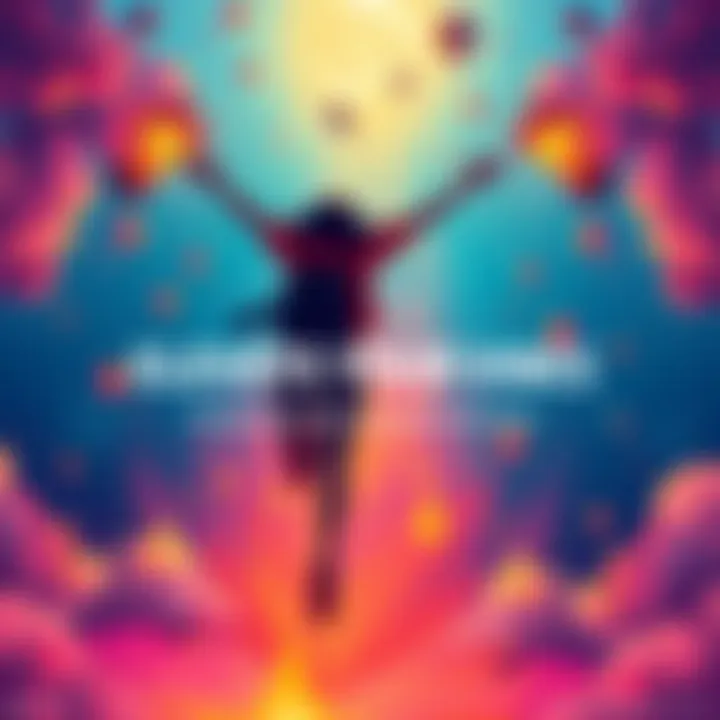 A dynamic and colorful illustration depicting soaring energy and inspiration, capturing the essence of a euphoric week ahead.