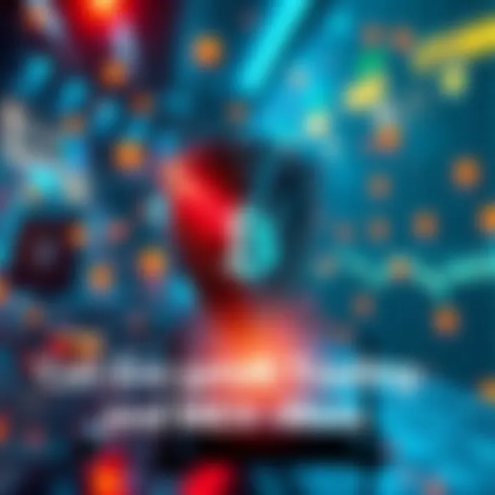 Visual representation of encrypted trading with cryptocurrency symbols and a shield against bots