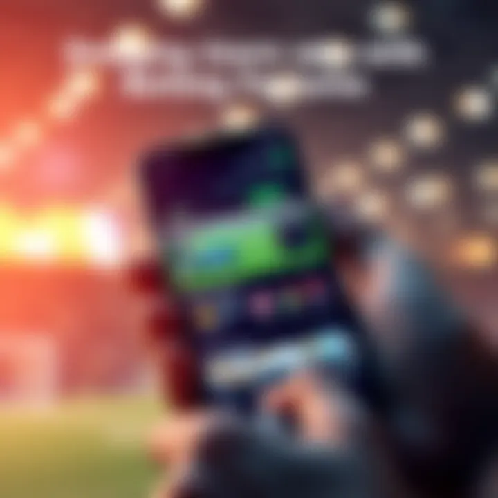 A smartphone displaying a sports betting app interface with bright graphics and user-friendly design